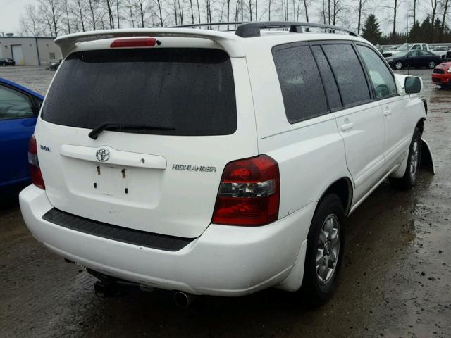 JTEDD21A450130309 - 2005 TOYOTA HIGHLANDER WHITE photo 4