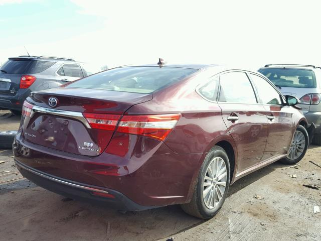 4T1BD1EB9DU009688 - 2013 TOYOTA AVALON HYB MAROON photo 4