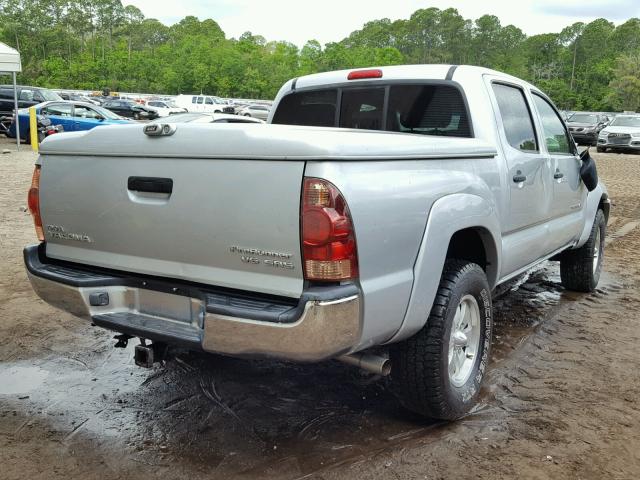 3TMJU62N55M001122 - 2005 TOYOTA TACOMA DOU GRAY photo 4