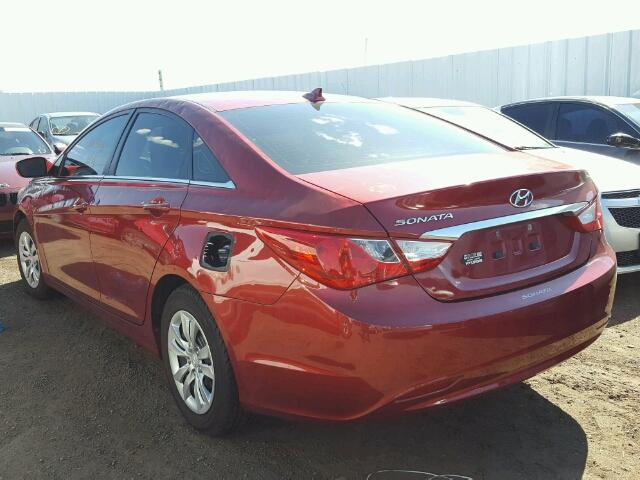 5NPEB4AC3CH365795 - 2012 HYUNDAI SONATA GLS RED photo 3