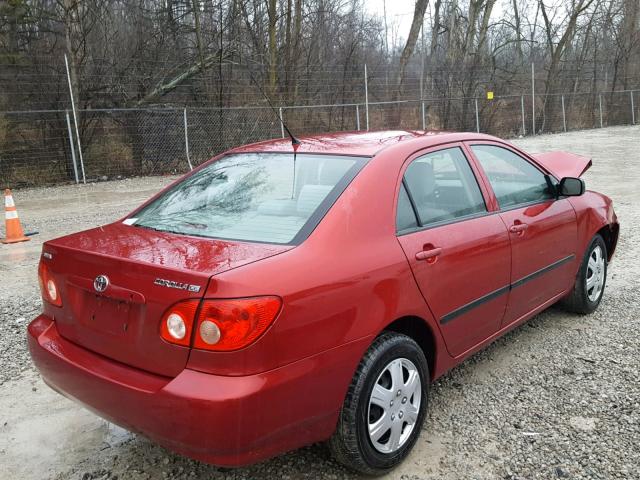 JTDBR32E470126882 - 2007 TOYOTA COROLLA CE RED photo 4