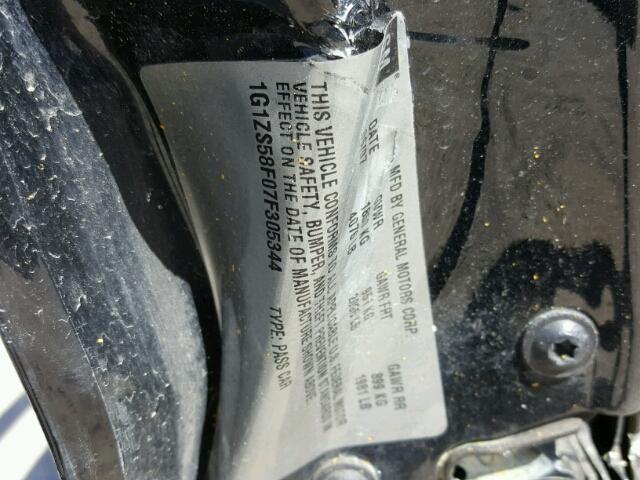 1G1ZS58F07F305344 - 2007 CHEVROLET MALIBU LS 黑色 照片 10