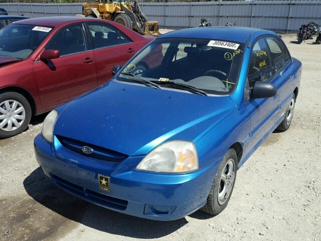 KNADC125346289950 - 2004 KIA RIO BLUE photo 2