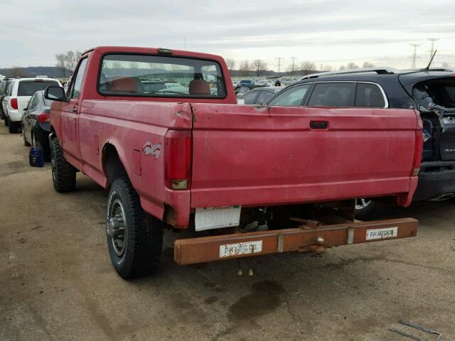 1FTHF26H3PLB18689 - 1993 FORD F250 RED photo 3