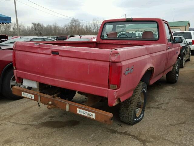 1FTHF26H3PLB18689 - 1993 FORD F250 RED photo 4