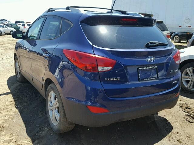 KM8JUCAC9CU451603 - 2012 HYUNDAI TUCSON GLS BLUE photo 3