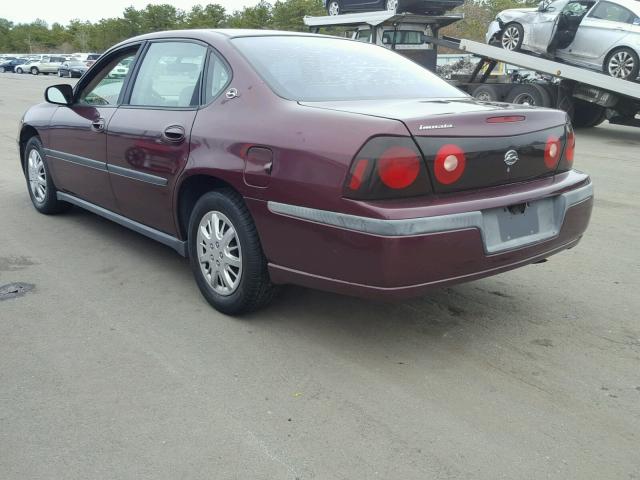 2G1WF52E049295779 - 2004 CHEVROLET IMPALA RED photo 3