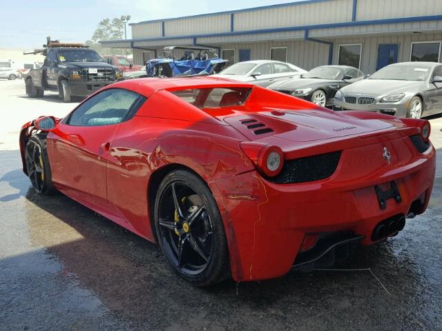 ZFF68NHA9D0195648 - 2013 FERRARI 458 SPIDER RED photo 3