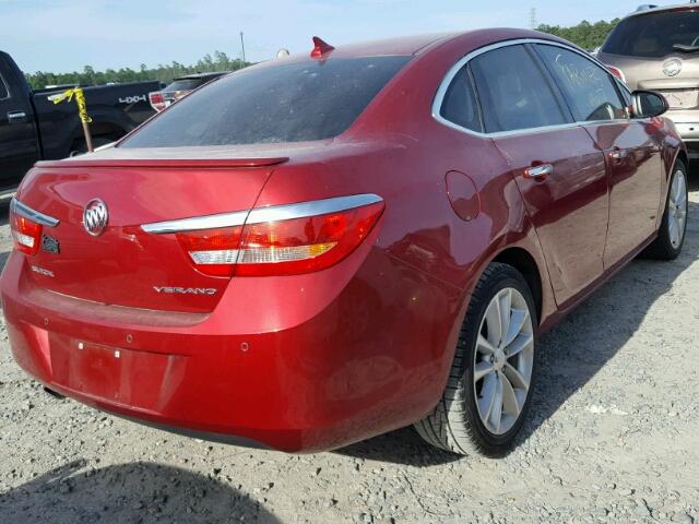 1G4PS5SK7C4206753 - 2012 BUICK VERANO RED photo 4