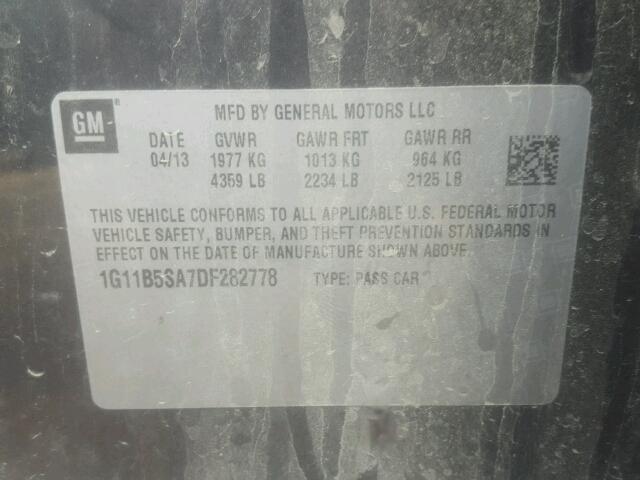 1G11B5SA7DF282778 - 2013 CHEVROLET MALIBU LS Qara foto 10