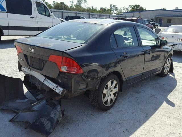 2HGFA16548H521327 - 2008 HONDA CIVIC LX BLACK photo 4