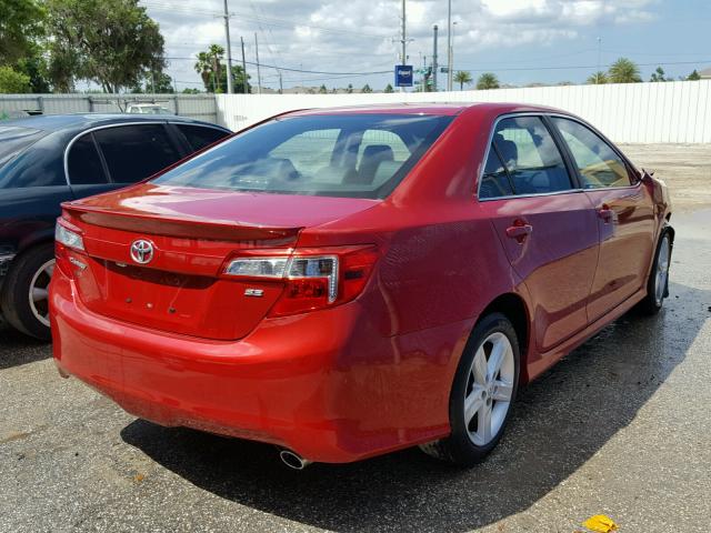 4T1BF1FKXDU717554 - 2013 TOYOTA CAMRY L RED photo 4