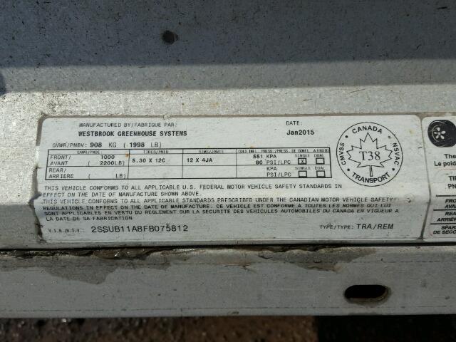 2SSUB11A8FB075813 - 2015 ALLOY TRAILER TRAILER SILVER photo 10