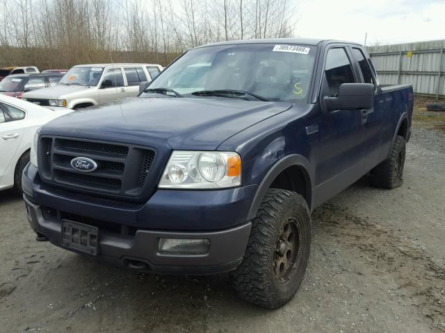 1FTPX14595NA37953 - 2005 FORD F150 BLUE photo 2