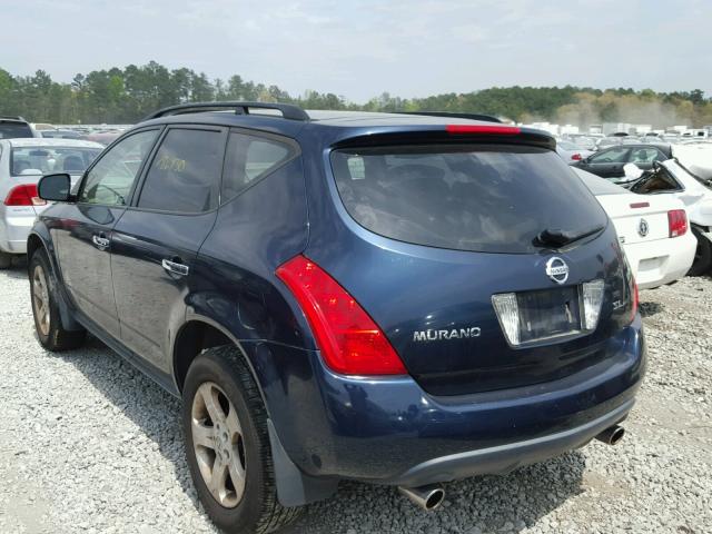 JN8AZ08W23W238179 - 2003 NISSAN MURANO SL BLUE photo 3