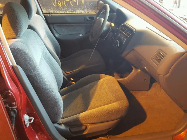 1HGEJ6670XL001394 - 1999 HONDA CIVIC LX RED photo 5