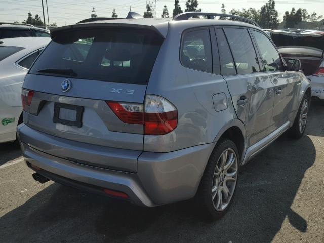 WBXPC93437WF21381 - 2007 BMW X3 3.0SI GRAY photo 4