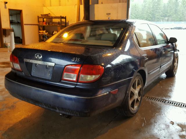 JNKDA31A52T013334 - 2002 INFINITI I35 BLUE photo 4