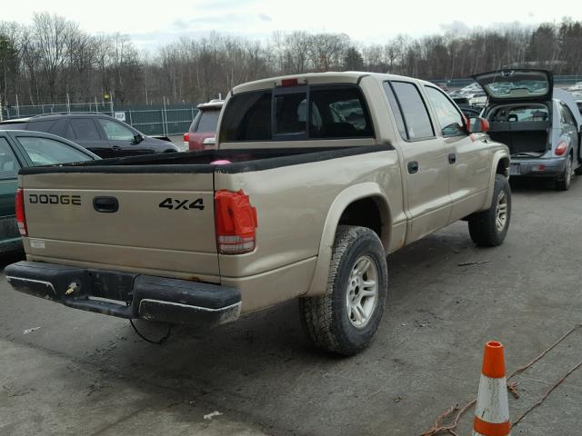 1B7HG48X62S626795 - 2002 DODGE DAKOTA QUA GOLD photo 4