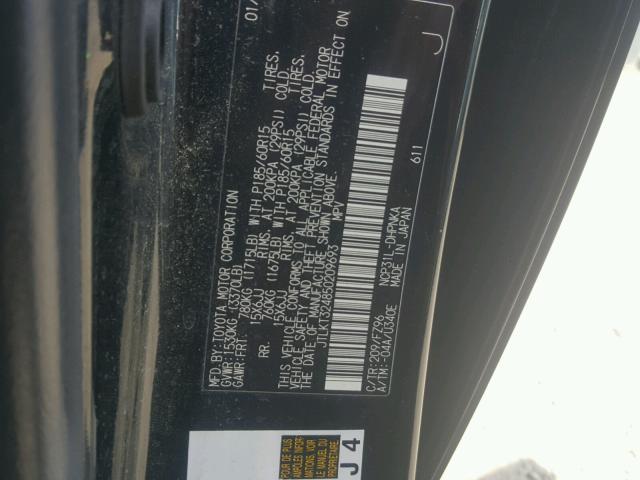 JTLKT324850209693 - 2005 TOYOTA SCION XB BLACK photo 10