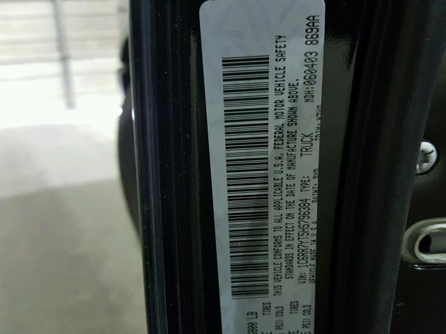 1C6RR7YT5HS796384 - 2017 RAM 1500 REBEL შავი ფოტო 10