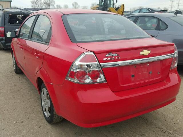 KL1TD5DE5AB047624 - 2010 CHEVROLET AVEO LS RED photo 3