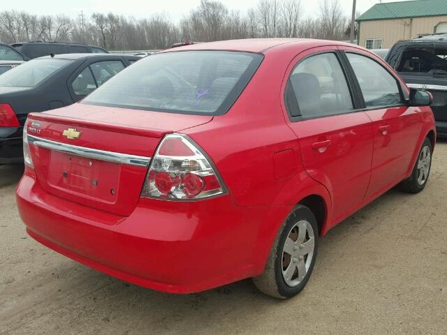 KL1TD5DE5AB047624 - 2010 CHEVROLET AVEO LS RED photo 4