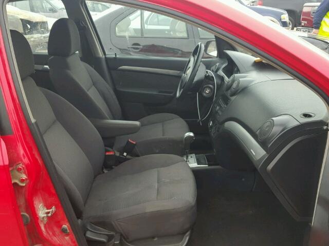 KL1TD5DE5AB047624 - 2010 CHEVROLET AVEO LS RED photo 5