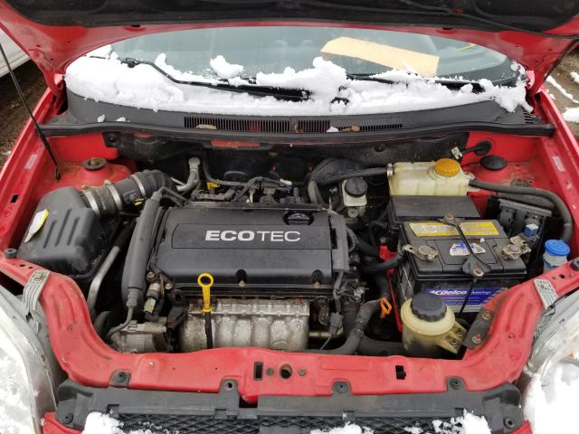 KL1TD5DE5AB047624 - 2010 CHEVROLET AVEO LS RED photo 7