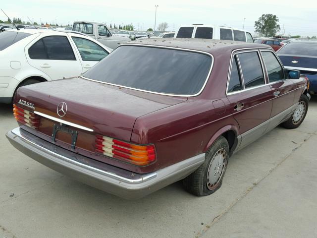 WDBCA35D9GA208713 - 1986 MERCEDES-BENZ 420 SEL RED photo 4