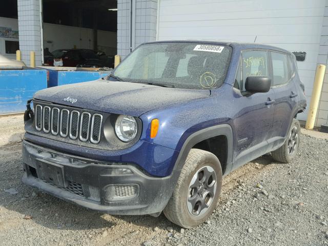 ZACCJBAT5GPD10762 - 2016 JEEP RENEGADE S BLUE photo 2