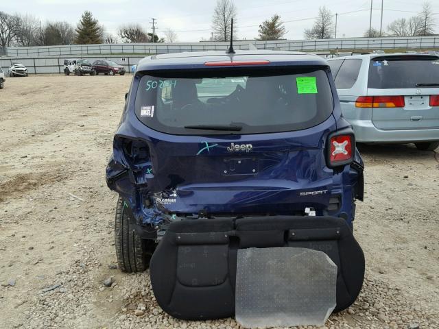 ZACCJBAT5GPD10762 - 2016 JEEP RENEGADE S BLUE photo 9