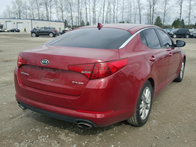 KNAGN4A79B5069341 - 2011 KIA OPTIMA EX MAROON photo 4