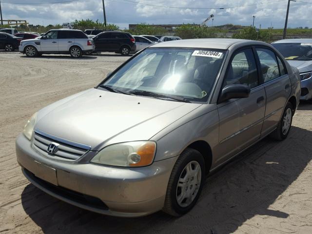 2HGES16551H610032 - 2001 HONDA CIVIC LX GOLD photo 2