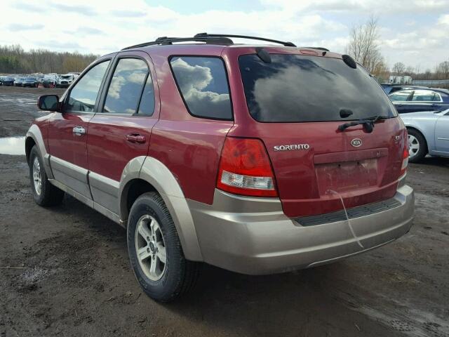 KNDJC733945264269 - 2004 KIA SORENTO EX MAROON photo 3