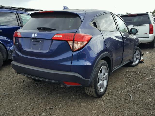 3CZRU5H53GM715767 - 2016 HONDA HR-V EX BLUE photo 4