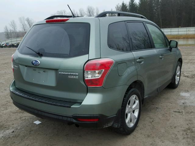 JF2SJADC2FH434786 - 2015 SUBARU FORESTER 2 GREEN photo 4