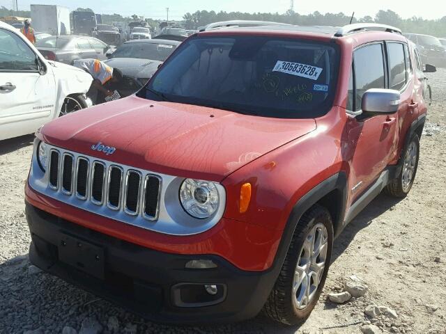 ZACCJADB1HPF85320 - 2017 JEEP RENEGADE L RED photo 2