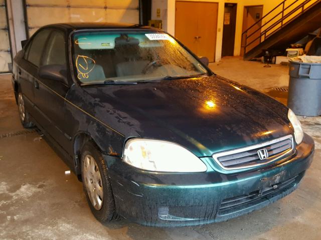 2HGEJ6614YH559632 - 2000 HONDA CIVIC BASE GREEN photo 1