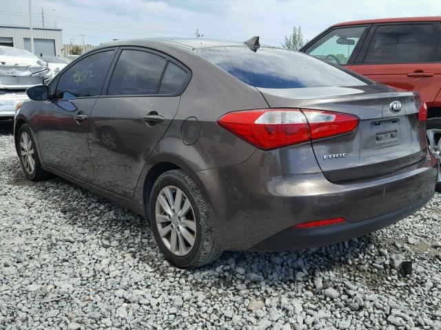 KNAFX4A62E5096883 - 2014 KIA FORTE LX BROWN photo 3