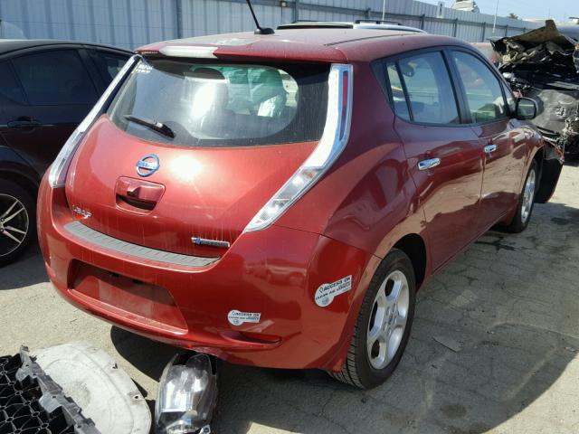 JN1AZ0CP6CT017250 - 2012 NISSAN LEAF SV RED photo 4