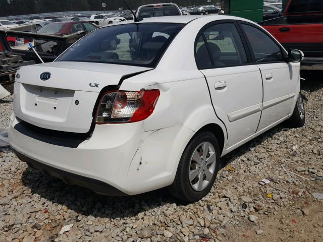 KNADH4A32B6914452 - 2011 KIA RIO BASE WHITE photo 4