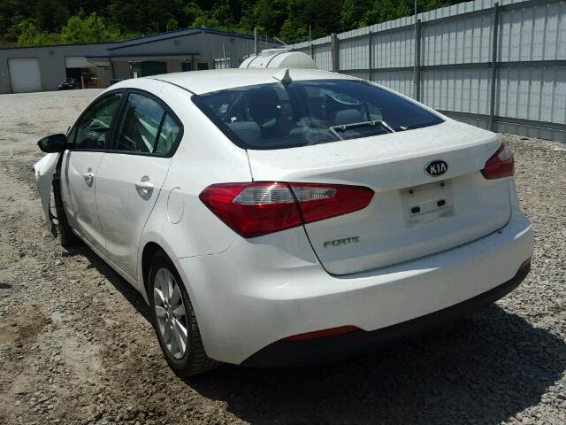 KNAFX4A68E5205573 - 2014 KIA FORTE LX WHITE photo 3