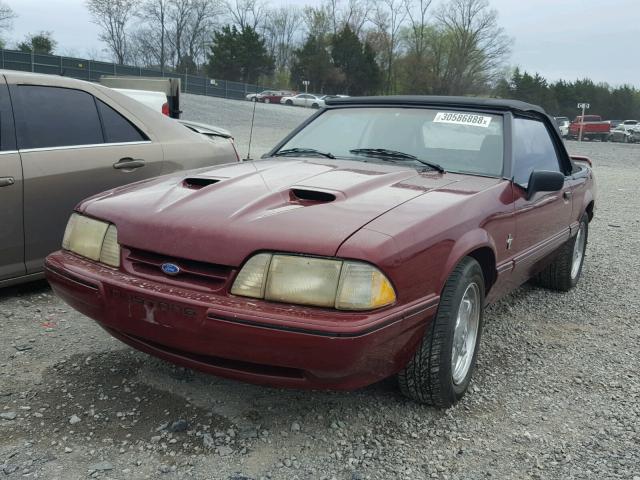 1FABP44E1KF220285 - 1989 FORD MUSTANG LX RED photo 2