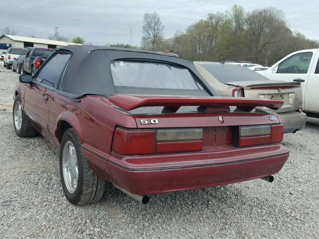 1FABP44E1KF220285 - 1989 FORD MUSTANG LX RED photo 3