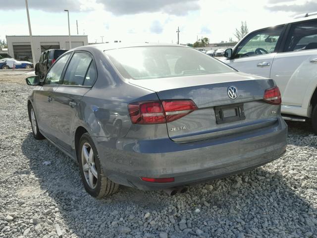 3VW267AJ8GM264191 - 2016 VOLKSWAGEN JETTA S GRAY photo 3