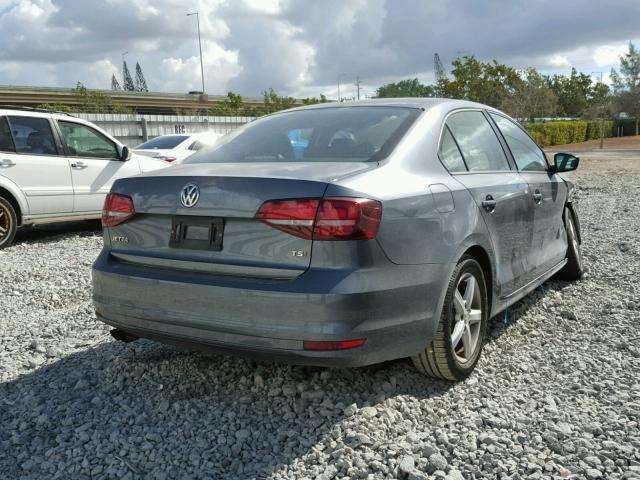 3VW267AJ8GM264191 - 2016 VOLKSWAGEN JETTA S GRAY photo 4