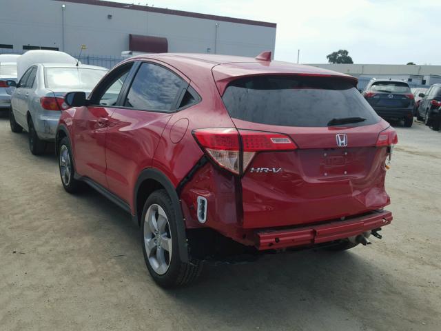 3CZRU5H52HM715955 - 2017 HONDA HR-V EX RED photo 3