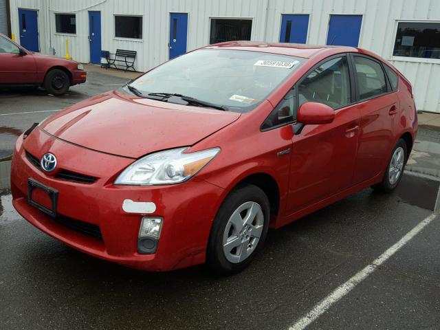 JTDKN3DU2A0176462 - 2010 TOYOTA PRIUS RED photo 2