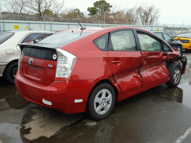 JTDKN3DU2A0176462 - 2010 TOYOTA PRIUS RED photo 4